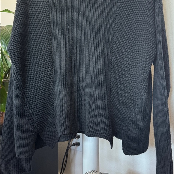 525 America Black Knit Crewneck Sweater Sz M Cotton - Picture 3 of 11